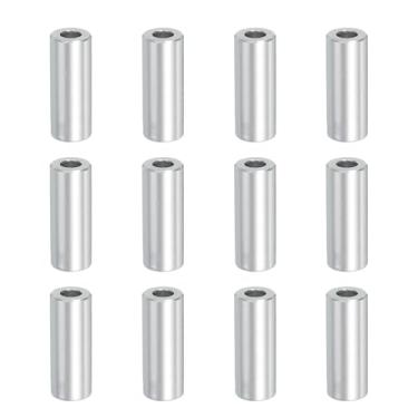 Imagem de PATIKIL Espaçadores de alumínio de 12 peças, espaçadores de metal de 1/10.2 cm x 1/5.1 cm Alumínio 1-1/10.2 cm L espaçador parafuso espaçador bucha redonda não rosqueada para parafusos de 1/10.2 cm