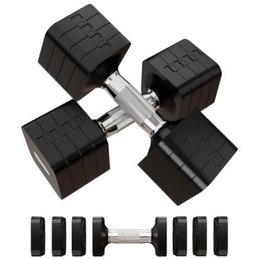 Imagem de Conjunto de halteres ajustáveis de 18 kg, conjunto de halteres 4 em 1 para mulheres e homens, conjuntos de pesos de mão, conjuntos de pesos de halteres para casa, academia, treino, equipamentos de