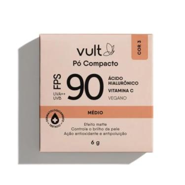 Imagem de PO COMPACTO FPS90 EFEITO MATTE COR03 MEDIO COM PROTEÇÃO UVA/UVB ACIDO HIALURONICO VITAMINA C