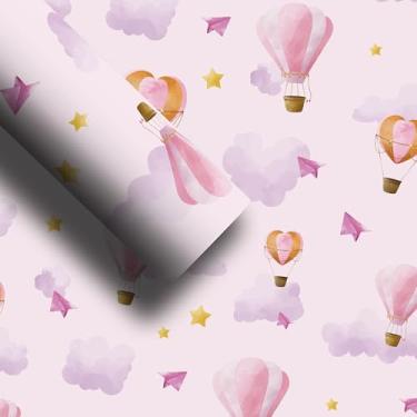 Imagem de Onda Pro Rolo Papel de Parede Ondaprints Kids 12 Céu com Balões Coloridos 45Cmx10M 80Mic