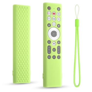 Imagem de DUOLAXMENG Capa de controle remoto para Hisense TV, capa de silicone com cordão, compatível com modelos ERF6A80, ERF6G80H, ERF6F80H, à prova de choque (verde brilhante)