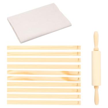 Imagem de Guia de rolo de cerâmica de madeira, pino giratório de cerâmica para ensino de cerâmica, guia de bastão de lama para argila (cor de tronco, 35 cm)