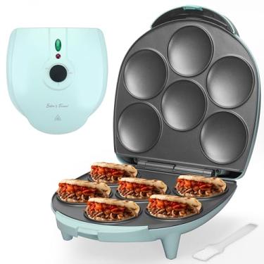 Imagem de Baker's Friend Máquina de Arepas Elétrica com Controle de Browning, Mini Panquecas, Panela para Panquecas, Tostiarepa, Faz Rissóis de Milho, Arepas, Mini Panquecas, Ovos Fritos, Sanduíches de Café da