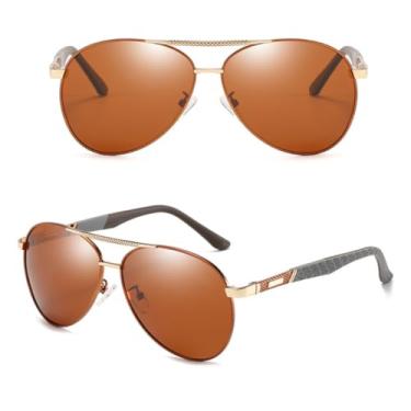 Imagem de VFDHN Óculos de sol da moda polarizados masculinos fotocrômicos UV400 (MP091 marrom)