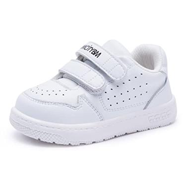 Imagem de BMCiTYBM Sapatos de bebê infantil menino menina primeiro andador tênis infantil leve antiderrapante para 6 9 12 18 24 meses, C - Branco, 18-24 Months Toddler