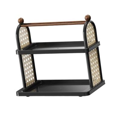 Imagem de KiBcsLic Porta-copos de Café, Expositor de Presentes, Decoração de Banheiro, Organizador de Cosméticos para Mesa, Café, Bar, Estação de, Escritório, Preto 2 Camadas, Tamanho real