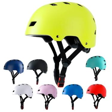 Imagem de Capacete de bicicleta 3 tamanhos para adolescentes, crianças, jovens, adultos, Bavilk capacete de skate ajustável, multiesportivo, ciclismo, patinação, patins, patins em linha, patins para meninas