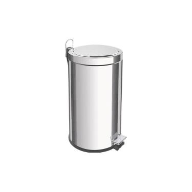 Imagem de Lixeira Inox Com Pedal Brasil Com Acabamento Polido E Balde Interno Removível 20 L