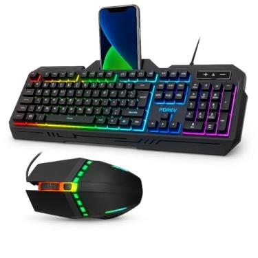 Imagem de Kit Teclado Gamer Metal Semi-mecânico Mouse Led Rgb Usb Pc