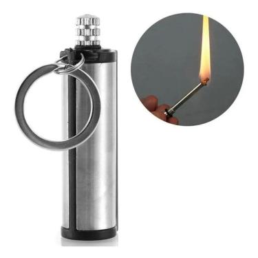 Imagem de Pederneira Isqueiro Chaveiro Aço Prova D`Agua 3 Modelos