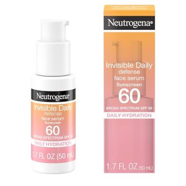 Imagem de Neutrogena Invisible Daily Defense Face Serum with Broad Spectrum SPF 60+ to Help Even Skin Tone, Oil-Free, Non-Greasy, Antioxidant Complex for Environmental Aggressors, 1.7 fl. oz