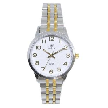 Imagem de Relógio Feminino Tuguir Analógico 9182C Prata E Dourado