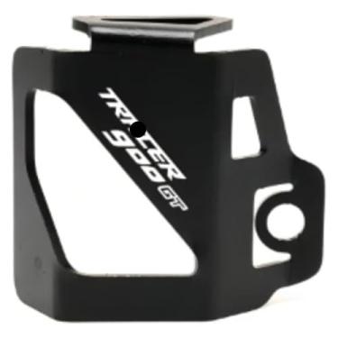 Imagem de BYYINGSUS Capa de proteção de reservatório de fluido de freio traseiro CNC Moto Acessórios compatíveis com Y&AMAHA Tracer 900GT 700GT 900 700 7/9 GT 2015-2020 2019 (preto)