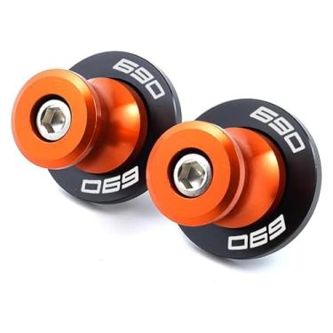 Imagem de BYYINGSUS Acessórios de modificação para motocicleta 10 mm CNC bobinas de braço oscilante parafusos de suporte deslizantes compatíveis com 690 SMC Du-ke 690SMC SMC R 690Du-ke (laranja)