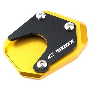 Imagem de BYYINGSUS Acessórios de motocicleta Suporte lateral de pé ampliar tampas de almofada e válvula compatíveis com CB500X CB 500 X CB 500X 2013-2022 2021 2020(dourado)