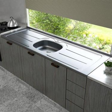 Imagem de Pia de cozinha Plus 30 de 160x53 com Cuba Concreto Aerado Ghel Plus