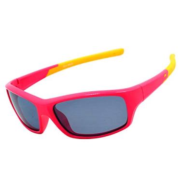 Imagem de Caalex Óculos de sol infantis, estilo esportivo, polarizado, borracha, moldura flexível para meninos e meninas, Azul, 26.99