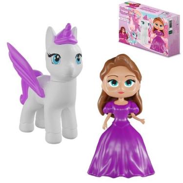 Imagem de Kit Princesa com Unicórnio Rosa ou Lilás - GGB BRINQUEDOS, Lilás