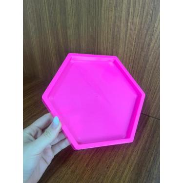 Imagem de Kit 4 Bandejas Sextavadas MDF 20x20cm Decoração Para Festas Mesa de Do