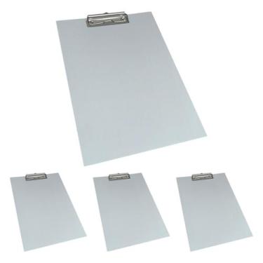 Imagem de Kit 4 Pranchetas A4 MDF Com oficio prendedor Eficiente de metal Stalo,