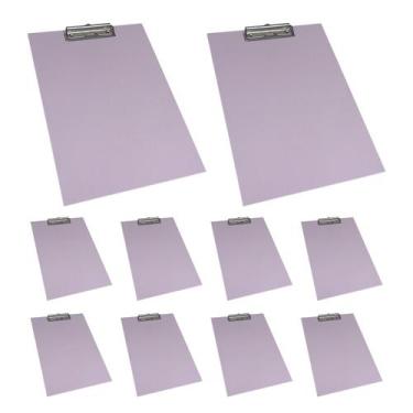 Imagem de Kit 10 Pranchetas A4 MDF Com oficio prendedor Eficiente de metal Stalo