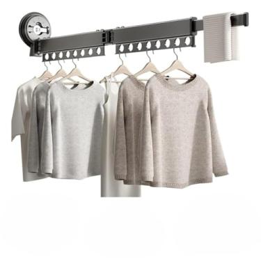 Imagem de Varal Retratil, Varal Retratil de Parede, 92cm de Aluminio, sem Furo, para Lavanderia， Tipo de Ventosa, 92 Cm