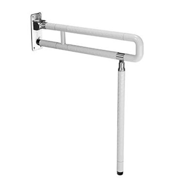 Imagem de Barra dobrável dobrável para vaso sanitário, trilho de segurança para deficientes domésticos, corrimão de banheiro com perna de suporte, branco/amarelo (61 x 71 cm)