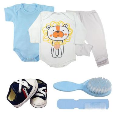 Imagem de Kit 6 Peças Roupas De Bebê Enxoval Body Mijão Pente Escova - Koala Bab