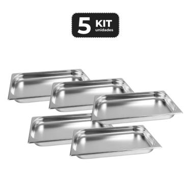 Imagem de Kit 5 Cuba Sem Alca Inox 1/1 Gn 40 Para Buffet