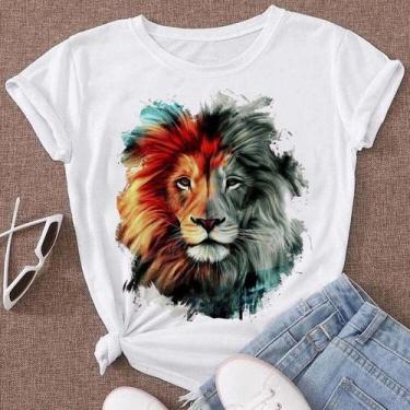 Imagem de Camiseta T-shirt Feminina Blusa Leão de Judá - loja dinka, m
