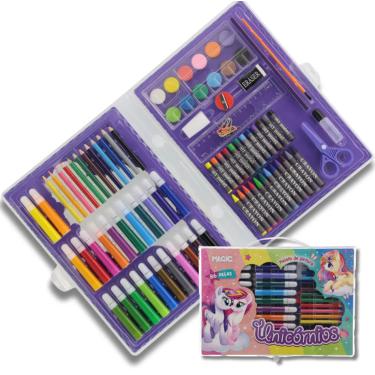 Imagem de Estojo Maleta Pintura Unicórnios 86 Peças Arts Grupo Magic