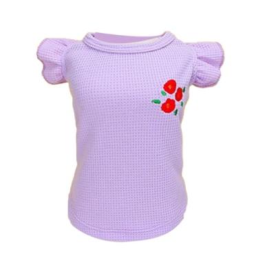 Imagem de Pilipane Camiseta para cachorro respirável, macia, confortável, com babados, manga para animais de estimação, roupas de verão para o verão diário (G)