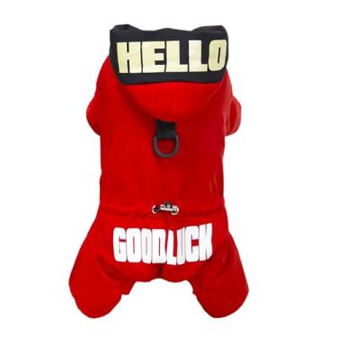 Imagem de Izefia Casaco para cães, macacão à prova de vento, para clima frio, jaqueta de 4 pernas, boa sorte, roupas grossas de inverno, impermeável, à prova de neve, casaco de algodão para cães pequenos, gatos