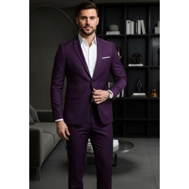 Imagem de Jordhan Alta Costura Poliviscose Roxo Imperial  Terno Masculino Alfaia