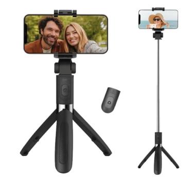 Imagem de Bastão Tripé Pau de Selfie 3 em 1 com Controle Remoto Bluetooth – Suporte para Celular iPhone Android – Retrátil, Rotação 360°, Estável para Vídeos, Lives, Viagens e Fotos Profissionais