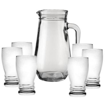 Imagem de Jogo Jarra E 6 Copos Vidro Long Drink Bar 1250/370Ml - Class Home