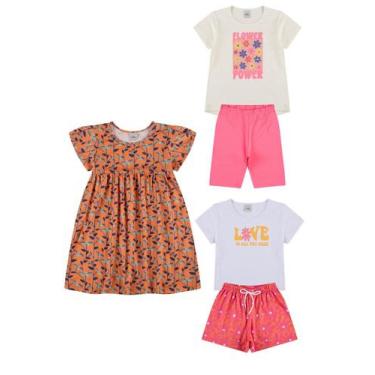 Imagem de Kit 3 Conjuntos Infantil Flores Menina - Vida Costeira Oficial, 6