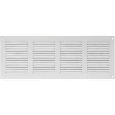 Imagem de Vent Systems 40,6 cm x 15,2 cm capa de ventilação branca grelha de retorno de ar de metal com tela de proteção de pragas embutida capa de ventilação HVAC para melhoria da casa capa de duto de