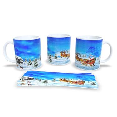 Imagem de Caneca de Cerâmica com Bolas de Natal, Decorativa, Branca com Enfeites Coloridos, Design Festivo de Inverno, 3 Unidades (17)