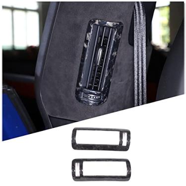 Imagem de Aotumcer Moldura de acabamento de saída de saída de ar de coluna B de fibra de carbono real compatível com L@mborghini Urus/Urus SE 2018-2023 B Pillar Side Air Outlet Cover Trim Accessories (grão