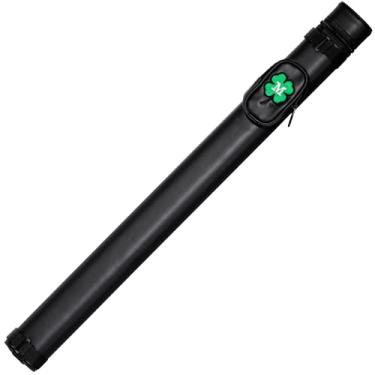 Imagem de McDermott Caixa de tacos de bilhar/piscina de vinil oval rígido 1x1 - preto com trevo