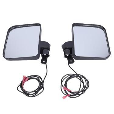 Imagem de SPYMINNPOO Espelhos Laterais de Carrinho de Golfe Com Luzes de Sinalização LED, Espelhos Retrovisores Ajustáveis ​​para Carro Clube EZGO Ajuste Universal Construção de Plástico Durável Segurança de