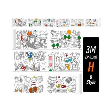 Imagem de Rolo De Papel Para Colorir E Desenhar DIY Para Crianças 0.9/3M, Papel 