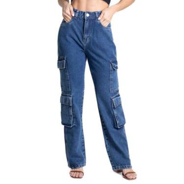 Imagem de Calça Jeans Sawary Reta Petit - 281702 - Azul médio 42, Azul, 42