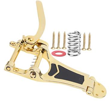 Imagem de LiebeWH Vibratos de Guitarra, Guitarra Tremolo Tremolo, Unidade Vibrato Bridge Guitar Tailpcs Substituição Com Manivela Acessórios para Instrumentos de Cordas (Ouro)
