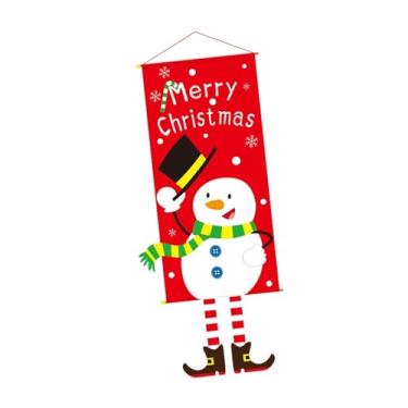 Imagem de IEUDNS Banner de Feliz Natal, Decoração de Natal, Painel de Fundo, Decoração de Festa, Enfeite de Porta, Placa Decorativa para Entrada de Festas, Boneco de neve