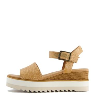 Imagem de TOMS Sandália feminina espadrille Wedge, Ráfia de açúcar mascavo, 41