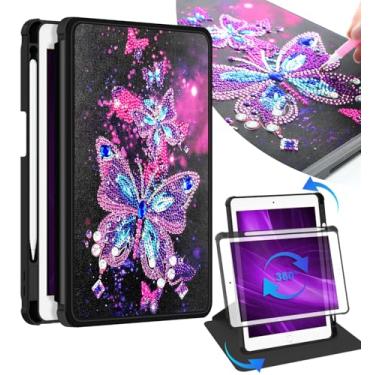 Imagem de Casehas Capa para iPad 9ª/8ª/7ª geração - iPad 10,2 polegadas 2021/2020/2019 com suporte para lápis - [despertar/hibernar automaticamente] Capa protetora com suporte à prova de choque com rotação de