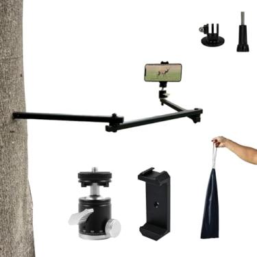 Imagem de UISKOOPW Suporte de telefone para caça, suporte de telefone Treestand para caça de autofilmagem, braço de câmera para caça, GoPro compatível, iPhone, Mevo Start e câmera de ação Outfitter