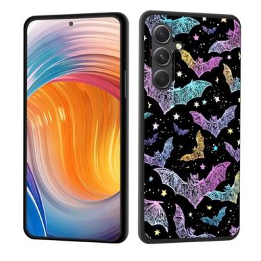 Imagem de CICPLKSE Capa para Galaxy S25 FE, borracha de silicone macia, proteção total à prova de choque, proteção contra quedas para Samsung Galaxy S25 FE 6,7 polegadas 2025, morcegos e estrelas neon
